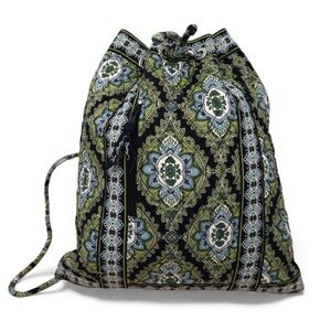 VERA BRADLEY Cambridge Cinch Quilted Drawstring Backpack Bag Retired Pattern